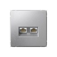 Розетка двойная компьютерная ArtGallery RJ45+RJ45 кат. 6A механизм алюм. SE GAL000388