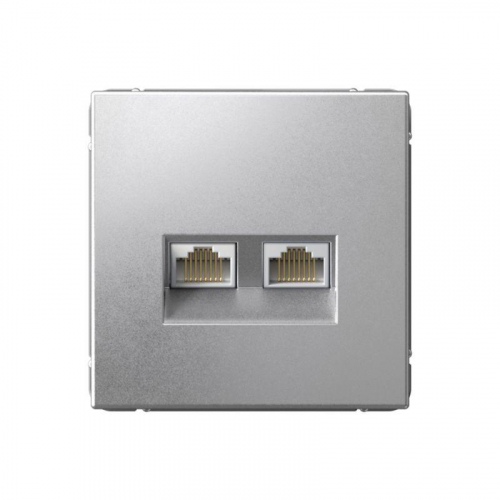 Розетка двойная компьютерная ArtGallery RJ45+RJ45 кат. 6A механизм алюм. SE GAL000388