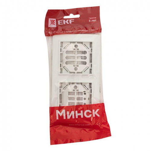 Рамка 2-м Минск горизонтальная бел. Basic EKF ERM-G-302-10 фото 2