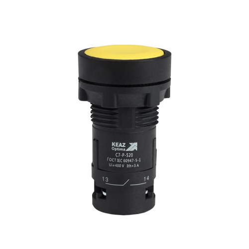 Кнопка OptiSignal Compact D22 С7-P-520 желт. 2НО XB7NA53 КЭАЗ 362052
