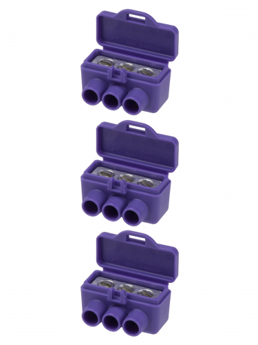 Клемма винтовая изолированная КВИ-3 для Al и Cu проводов (6,0мм2) фиолетовая TDM фото 2