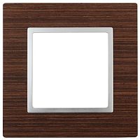 Рамка 1-м 14-5301-10 дерево Elegance венге+алюм ЭРА Б0034569