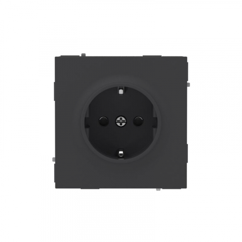 Розетка силовая KANT 2P+E защ. шторки черн. уголь DKC 7012003