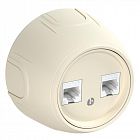 Розетка компьютерная 2-м RJ45 кат.5E Rotondo беж. OneKeyElectro 7700892