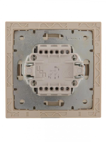 Выключатель 2-кл. СП Rain IP20 крем. LEZARD 703-0303-101 фото 2