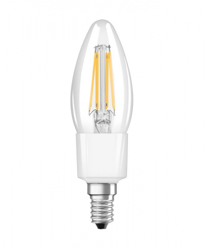Лампа светодиодная филаментная SMART+ B 4Вт (замена 40Вт) 2700К тепл. бел. E14 470лм угол пучка 300град. прозр. стекло 220-240В WiFi диммир. LEDVANCE 4058075609754