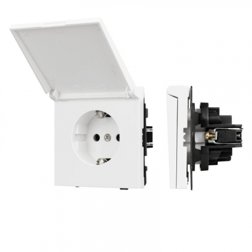 Розетка 1-м СП SCT-TENDO-MCP-PL-WH 16А IP44 230В влагозащ. механизм Arlight 054090