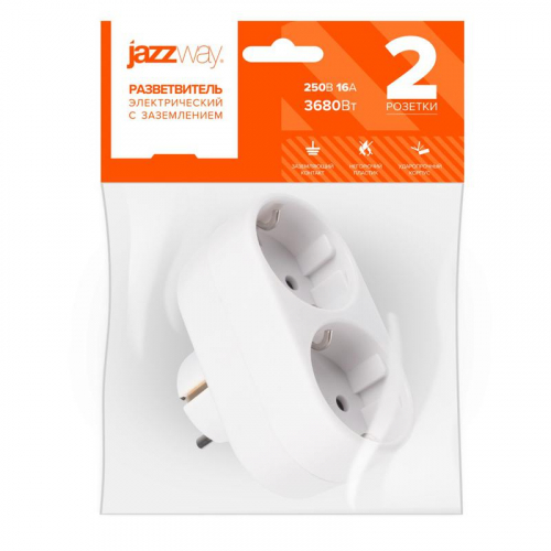 Разветвитель с заземл. 16А AD-2G 3.5кВт JazzWay 5004641 фото 6