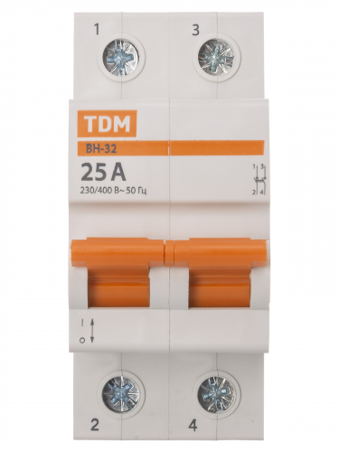 Выключатель нагрузки (мини-рубильник) ВН-32 2P 25A Home Use TDM фото 3