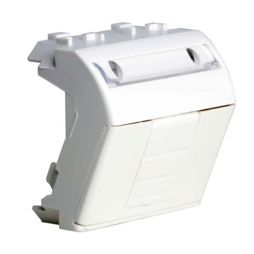 Розетка компьютерная 1-м СП 2мод. Brava RJ45 кат.5E бел. DKC 76655B фото 2