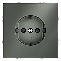 Розетка 1-м СП S70 16А с заземл. защ. шторки механизм титан Voltum VLS040206