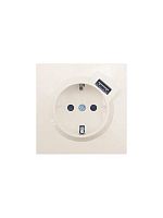 Розетка 1-м СП ZIMA IP20 + USB с заземл. механизм сл. кость LEZARD 704-9088-181