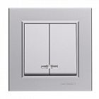 Выключатель 2-кл. СП Karea 10А IP20 сереб. Makel 56065003