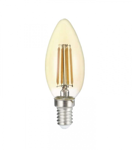 Лампа светодиодная филаментная PLED OMNI 8Вт C35 4000К нейтр. бел. E14 230В/50Гц Gold JazzWay 5020948