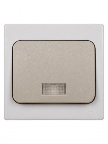 Выключатель 1-кл. с подсветкой скрытой установки IP54 10А серый "Вуокса" TDM фото 4