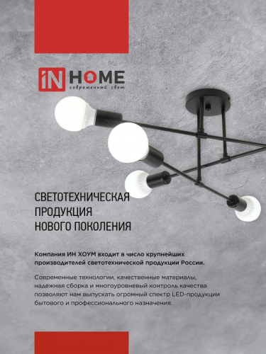 Светильник LOFT EASY-6E27-BL 6хE27 потолочн. под лампу; черн. IN HOME 4690612062648 фото 7