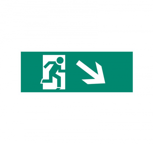 Наклейка S4 для аварийного светильника ДСА-503 328х119 &quot;Направление к эвакуационному выходу направо вниз&quot; ФАZА 5035164