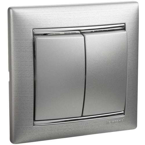 Выключатель 2-кл. СП Valena 10А IP31 250В механизм алюм. IEK 770105 фото 2