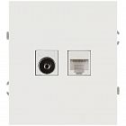 Розетка комбинированная СП Arktik RJ45 + TV 16А IP20 250В бел. Эра Б0070494