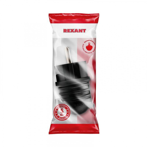 Вилка угловая влагозащ. с/з 16А IP44 каучук Rexant 111-003 фото 6