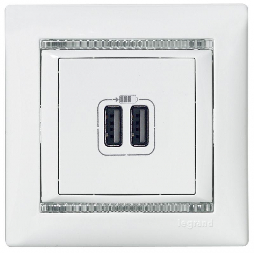 Розетка USB 2-м СП Valena бел. Leg 770470 фото 2