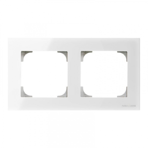 Рамка 2-м Sky стекло бел. ABB 2CLA857200A3001
