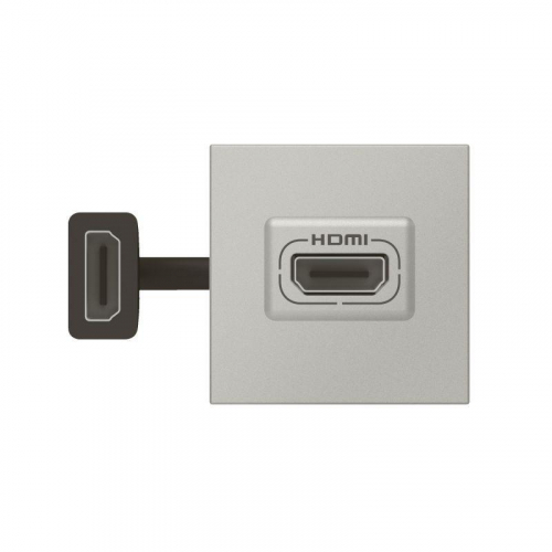 Розетка 2мод. HDMI Mosaic со шнуром алюм. Leg 079279L