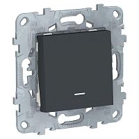Переключатель проходной 1-кл. 2мод. СП Unica New IP21 (сх. 6а) с подсветкой антрацит SchE NU520354N