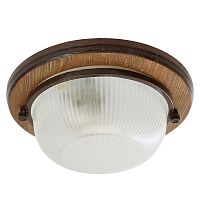Светильник НБО 03-60-021 60Вт E27 IP44 220В накладной круг дерево орех FERON 11573