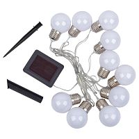 Гирлянда садовая "Матовые лампочки" USL-S-126/PT1800 FROST BULBS IP44 10 светодиодов тепл. бел. свет на солнечн. батарее 1хАА Ni-Mh аккумулятор в комплекте TM Uniel UL-00012697