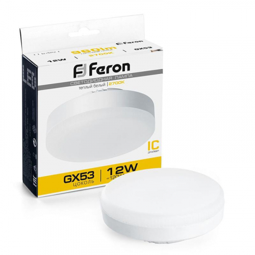 Лампа светодиодная LB-453 12Вт 2700К GX53 230В FERON 25833