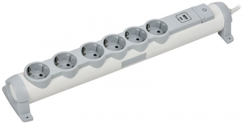 Удлинитель 6х1.5м 16А IP20 2хUSB+6х2P+E IEK 694617