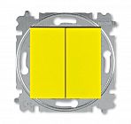 Переключатель 2-кл. СП Levit IP20 желт./дым. черн. ABB 2CHH595245A6064