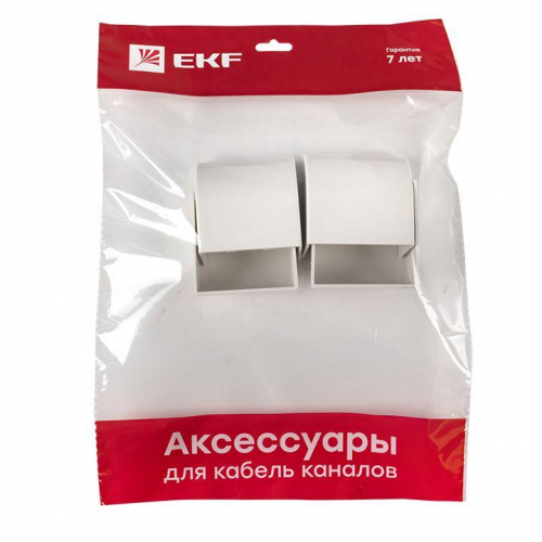 Заглушка 60х40 бел. Plast PROxima (уп.4шт) EKF ecw-60-40x4 фото 2