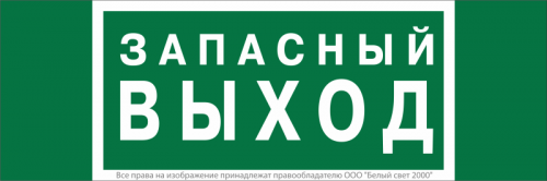 Знак безопасности NPU-3413.E43 "Запасный выход" Белый свет a24892
