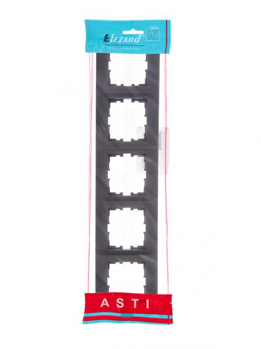 Рамка 5-м ASTI горизонт. черн. бархат LEZARD 7081-4200-150 фото 4
