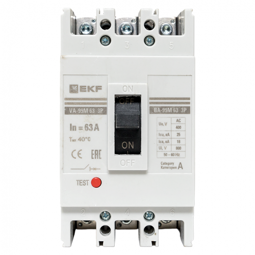 Выключатель автоматический 3п 63/63А 25кА ВА-99М PROxima EKF mccb99-63-63m фото 12