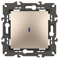 Выключатель 1-кл. СП Elegance 14-1102-04 10А IP20 250В 10AX с подсветкой механизм шампань Эра Б0034218