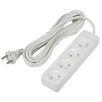 Удлинитель 4х5м без заземл. 10А Ultra S-CU4-5 WHITE бел. Uniel UL-00009989