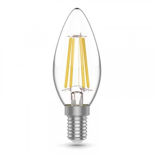 Лампа светодиодная филаментная Basic Filament 4Вт Свеча 3000К E14 480лм GAUSS 50312142 фото 6
