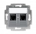 Розетка информационная Levit двойная 2хRJ45 кат. 6 сталь ABB 2CHH296118A6069
