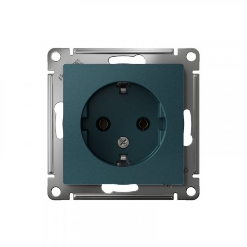 Розетка 1-м СП AtlasDesign 16А IP20 с заземл. механизм изумруд SE ATN000843 фото 2