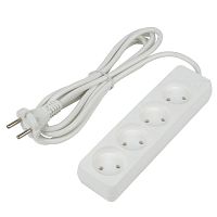 Удлинитель 4х3м без заземл. 10А Ultra S-CU4-3 WHITE бел. Uniel UL-00009988