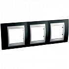 Рамка 3-м Unica Top родий/алюм. SchE MGU66.006.093