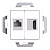 Розетка 2-м AtlasDesign HDMI+RJ45 кат.5E механизм бел. SE ATN000182