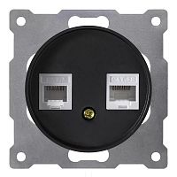Розетка компьютерная + телефонная 2-м СП Florence RJ45 + RJ11 кат.5E механизм черн. (1E20801303) OneKeyElectro 2172817