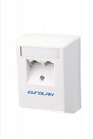 Коробка настенная 2-порт. UTP кат.6 угловая бел. Eurolan 12D-U6-02WT