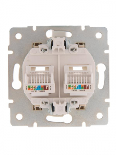 Розетка компьютерная 2-м СП Karina RJ45 механизм крем. LEZARD 707-0388-141 фото 3