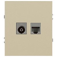 Розетка комбинированная СП Arktik RJ45 + TV 16А IP20 250В шампань Эра Б0070497