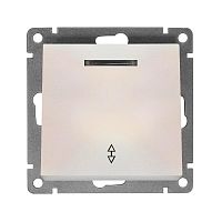 Переключатель проходной 1-кл. СП Афина 10А IP20 с подсветкой механизм жемчуж. Universal A0125-OBr